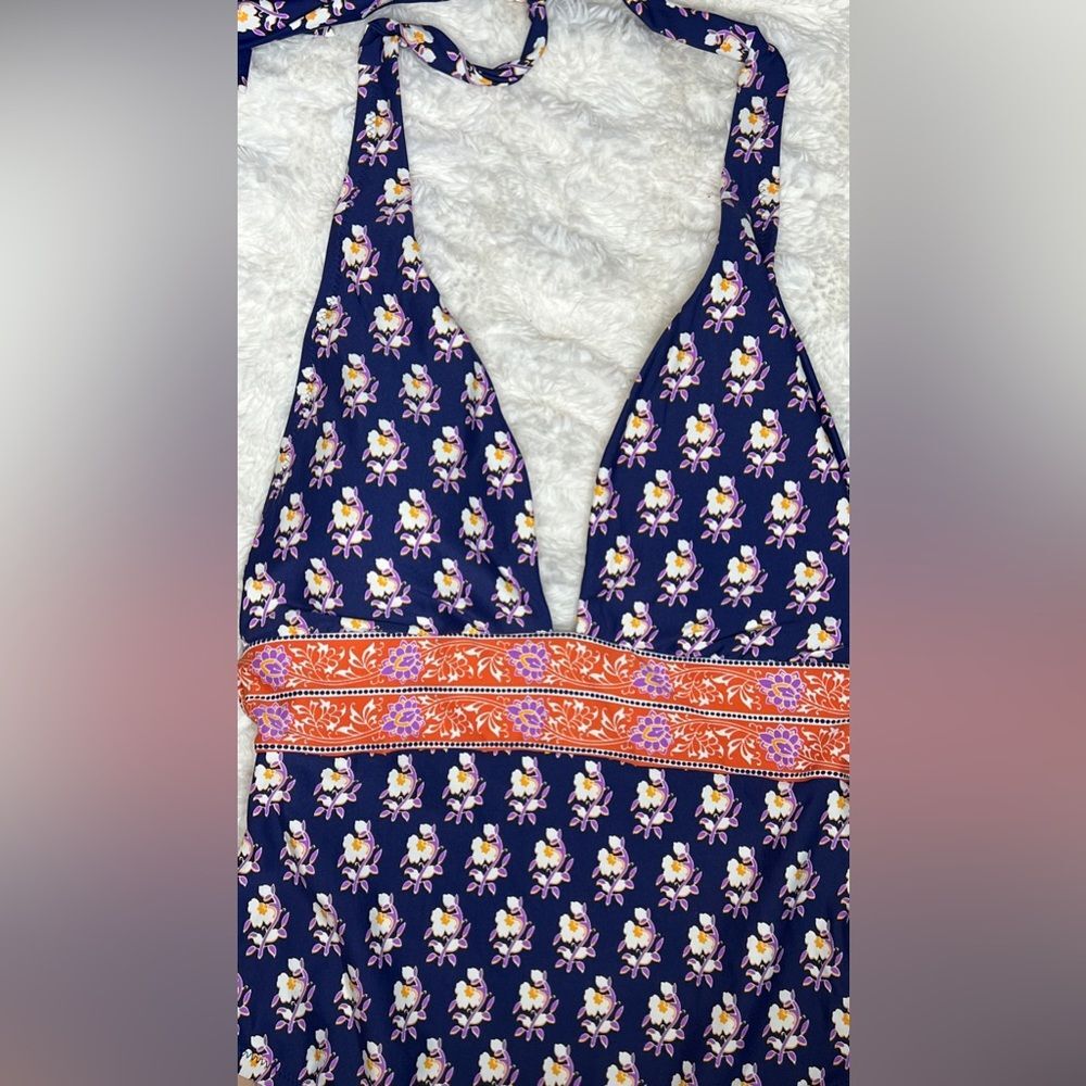 J.Crew Plunge Halter V-Neck One Piece Bathing Suit Size 8 - Picture 3 of 8